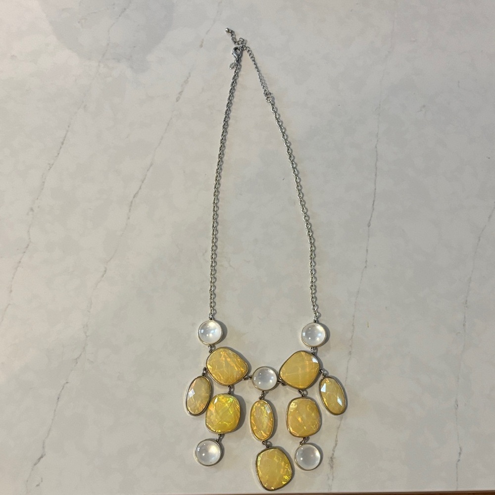Premier Designs Yellow and White Necklace